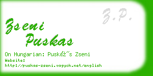 zseni puskas business card